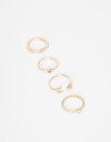 Sets Anillos Metal Set De Anillos Con Strass - Dorado