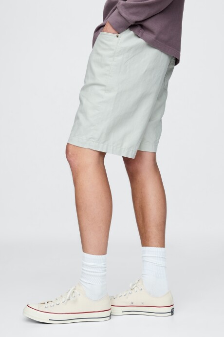 Short De Lino Con Elástico Hombre Thunder Grey 161