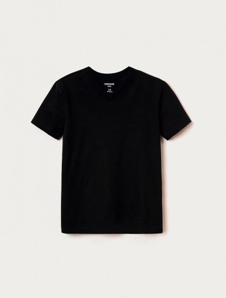 CAMISETA BÁSICA DE ALGODÓN NEGRO
