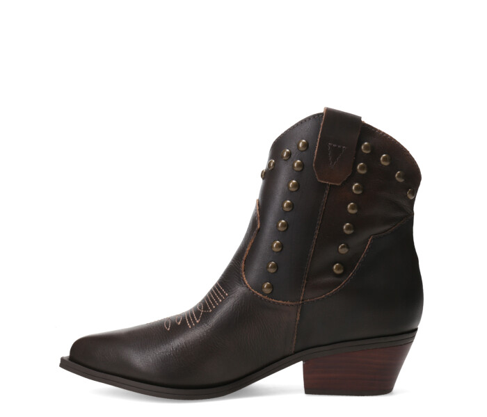 Bota caña baja con tachas 347709 Marron