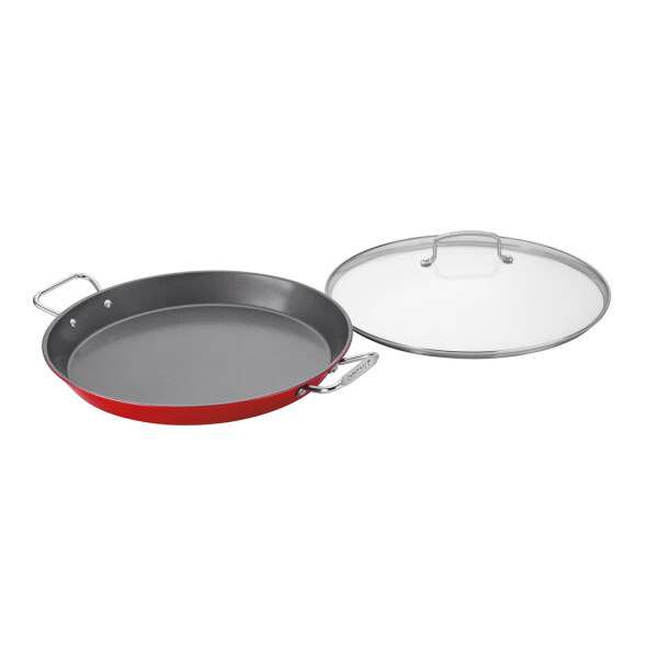 Cuisinart® PAELLA ANTIADHERENTE DE 38 CM CON TAPA - ROJO METÁLICO N/A