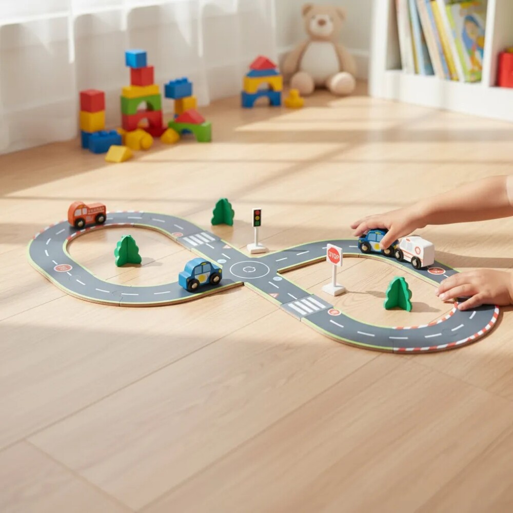 Set de juego en madera HiPando autopista Set de juego en madera HiPando autopista