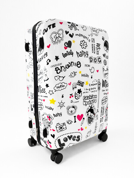 VALIJA PRINT GRAFITI BLANCO
