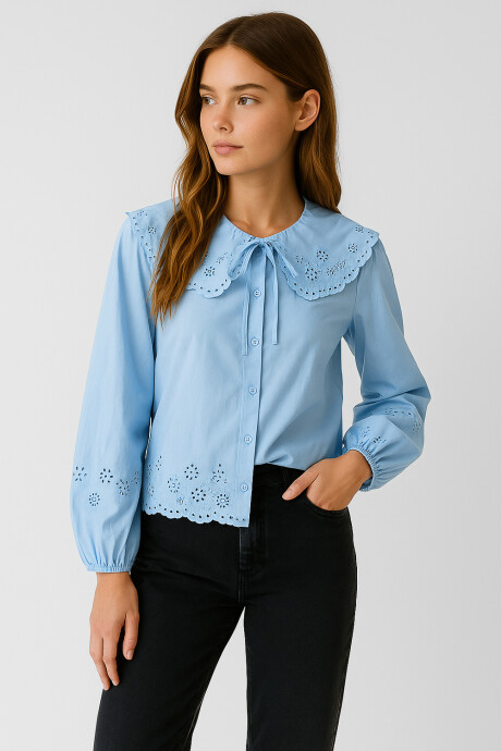 Camisa Serva Celeste