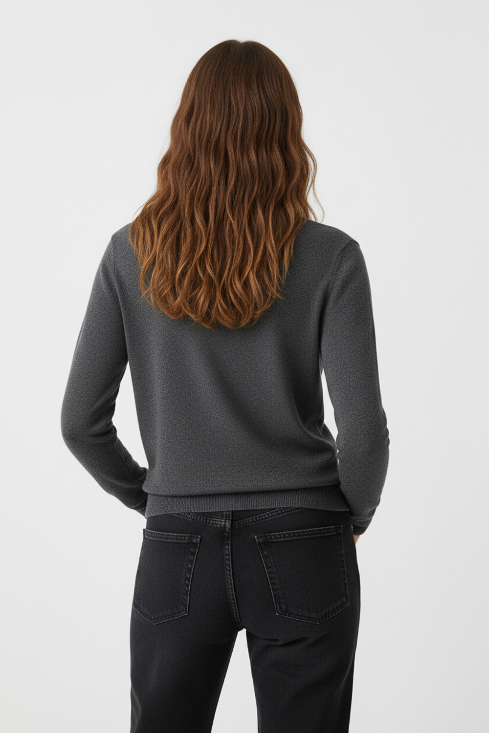 Polera Shawly Gris Melange Oscuro