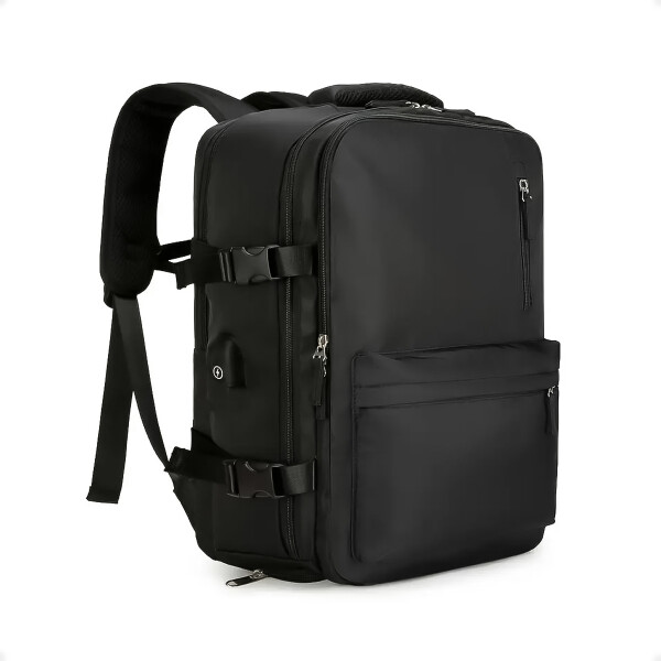 Bolso Mochila de Viaje con Puerto USB Negro