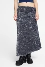 FALDA MIDI DE LENTEJUELA Plata