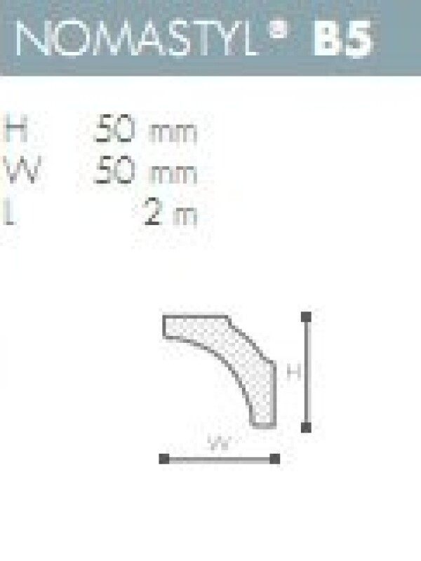 MOLDURA POLIESTIRENO NOMASTYL- B5 - 2 mts - N/A