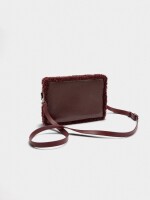Bolso Bandolera Bordes Efecto Pelo burdeos