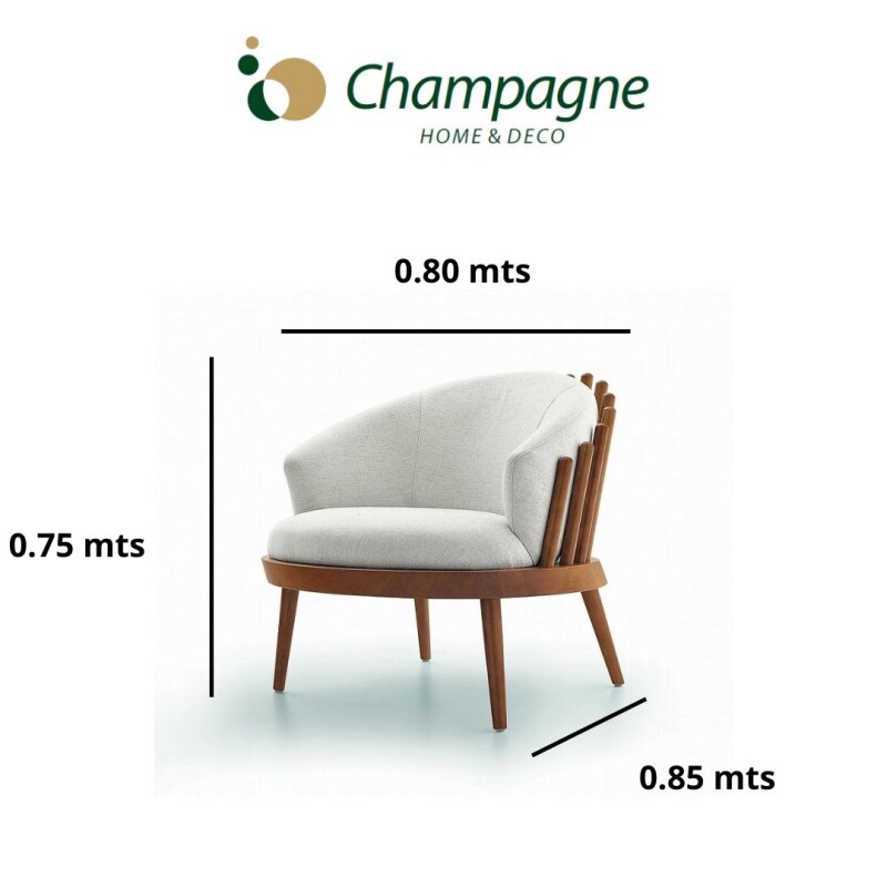 Poltrona FANE - Madera Cinamomo - Tela Tramada Gris Poltrona FANE - Madera Cinamomo - Tela Tramada Gris