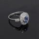 Anillo En Platino Con Brillantes Y Zafiro Central Anillo En Platino Con Brillantes Y Zafiro Central