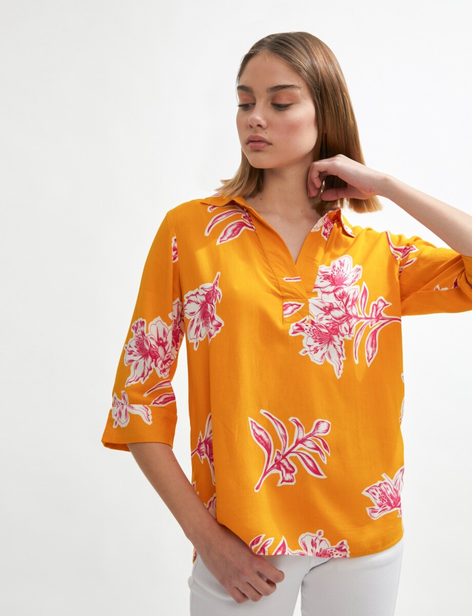 Blusa estampada - ocre 