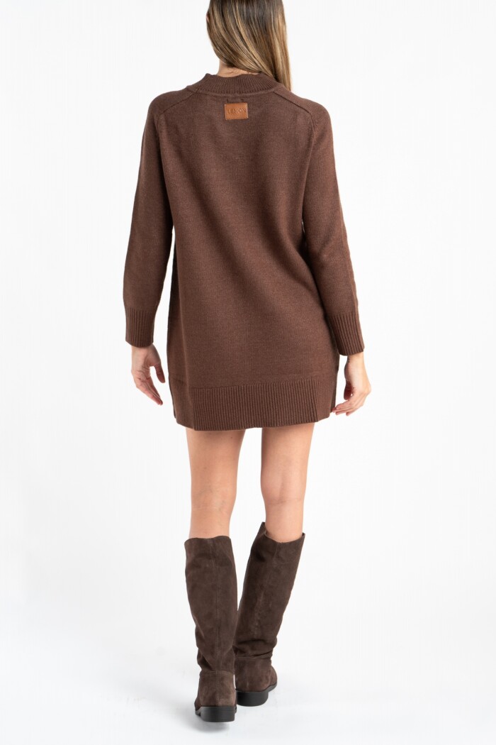Vestido Polera Tejido Chocolate