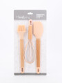 BATIDOR PINCEL Y ESPATULA SET X3 BEIGE (V)