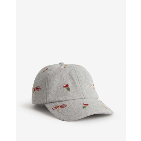 Gorra Paño Bordada Gris Melange
