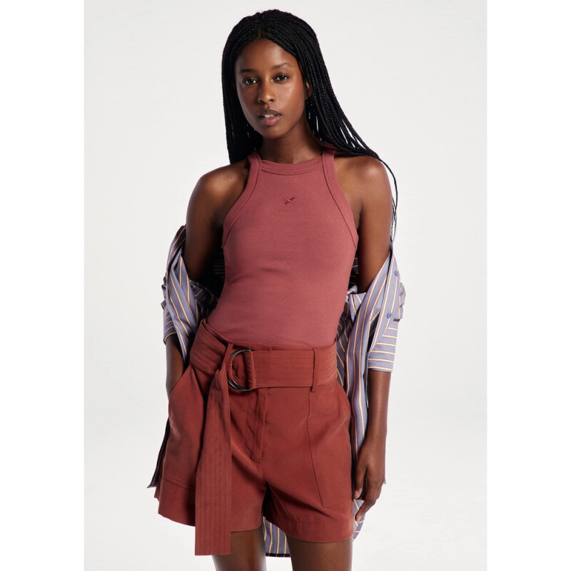 CAMISETA REGATA FEM VERMELHO ESCURO