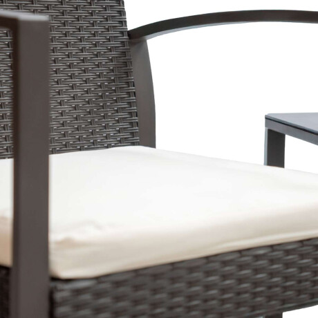 Set Juego De Jardín Mesa + 2 Sillas Rattan Exterior