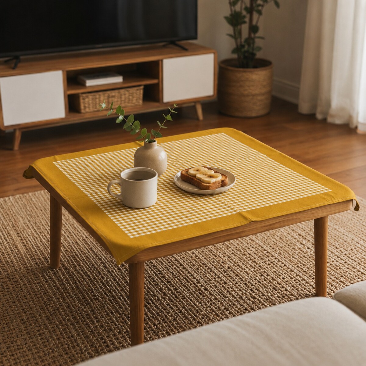 Mantel Karsten Cuadrado 78x78cm - Cuadro Amarillo 