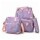 Set Mochila 3 Piezas Diseño Animalitos Escolar Resistente Lila