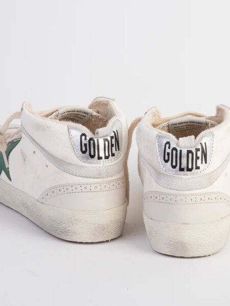 Golden Goose-Botines de cuero, Mid Star Blanco