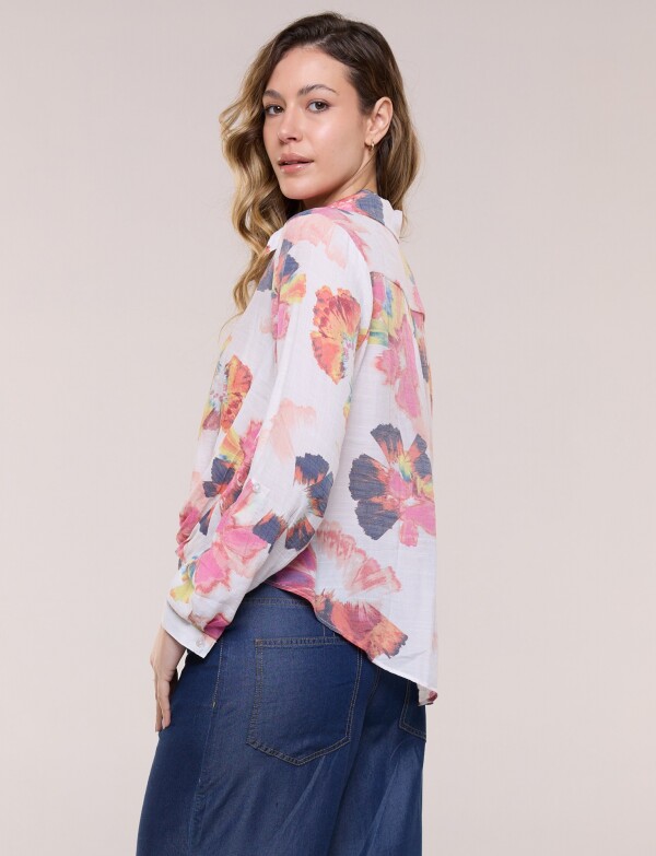 Camisa Botones Nudo BLANCO/MULTI