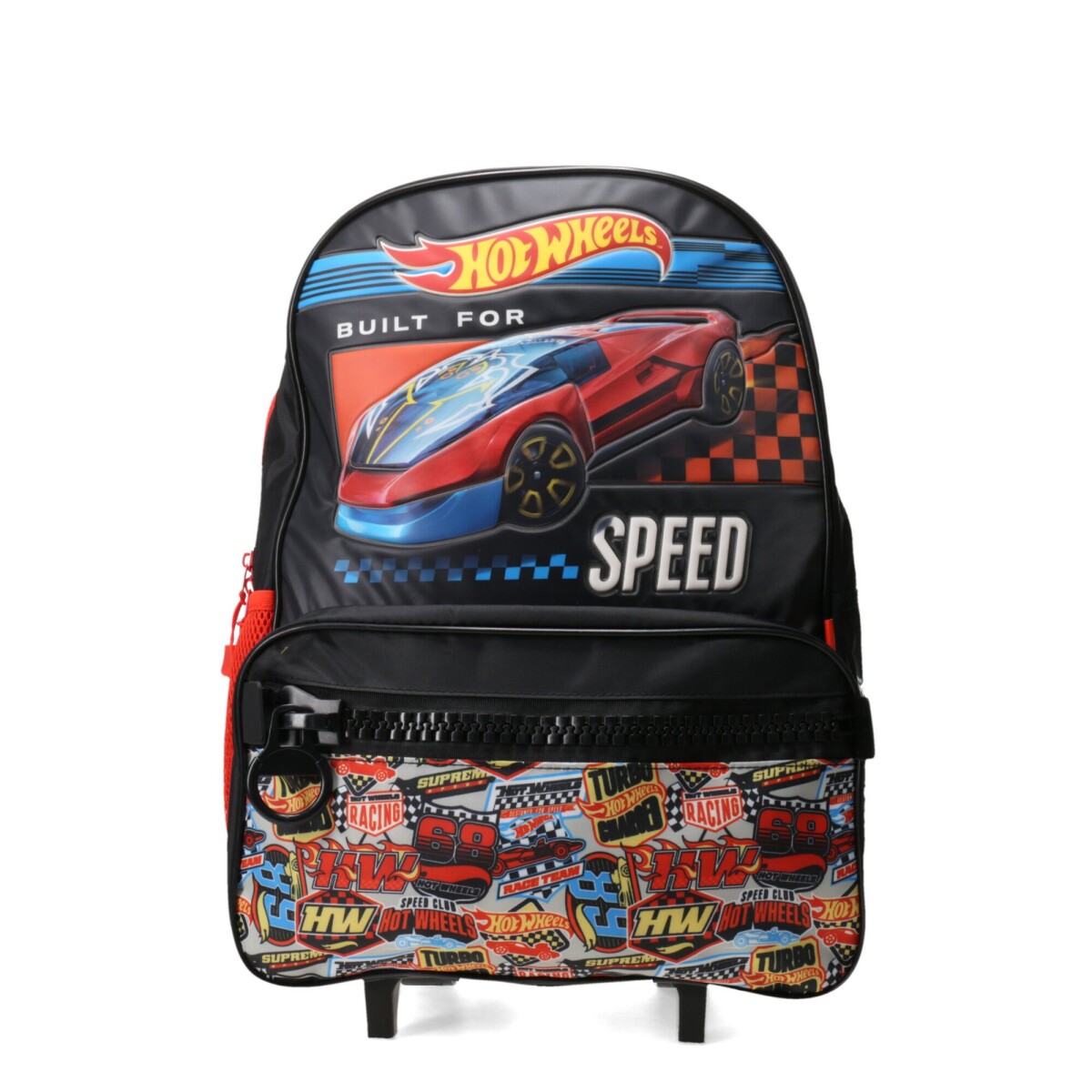 Mochila Hot Wheels C/Carro Speed Big - Negro - Rojo 