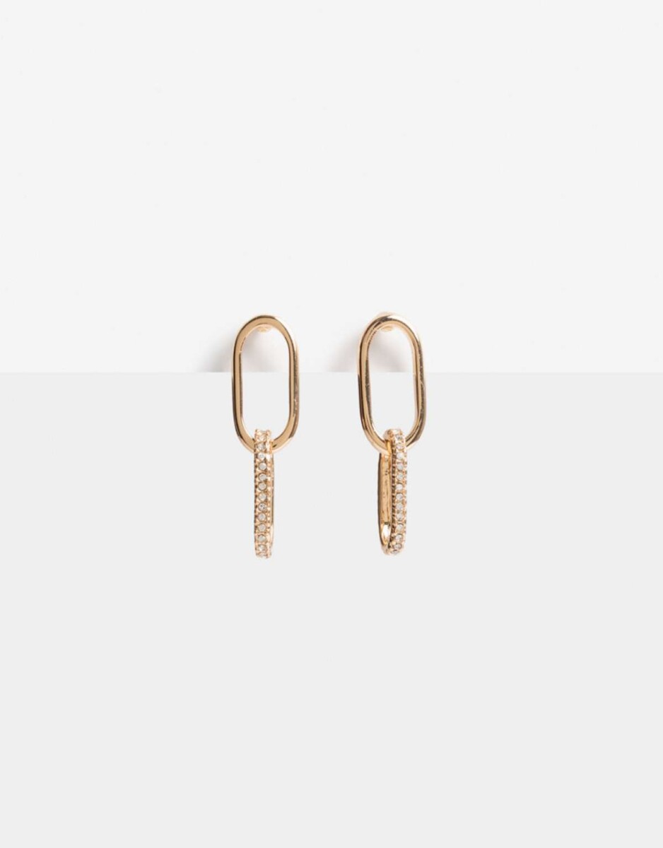 Aros De Eslabones Bañados En Oro - Dorado 