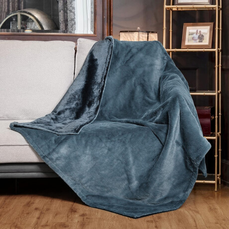 Manta Frazada Térmica Eléctrica 2Pz Doble Polar Cuori Caribe Azul