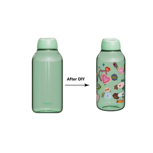 Botella DIY + stickers verde