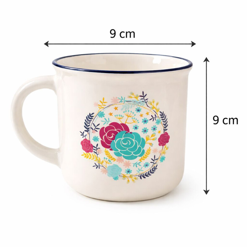 Taza de Cerámica 350ml Diseño Flores Taza de Cerámica 350ml Diseño Flores