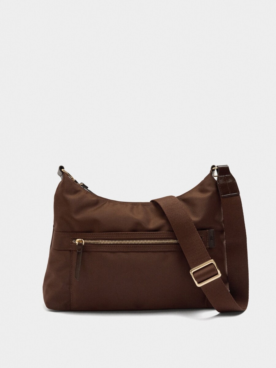 Bolso Bandolera De Nylon canela