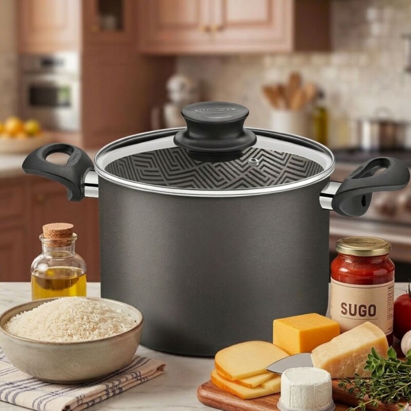 OLLA ALTA TRAMONTINA PARIS TAPA DE VIDRIO • 3,1L • 18CM OLLA ALTA TRAMONTINA PARIS TAPA DE VIDRIO • 3,1L • 18CM