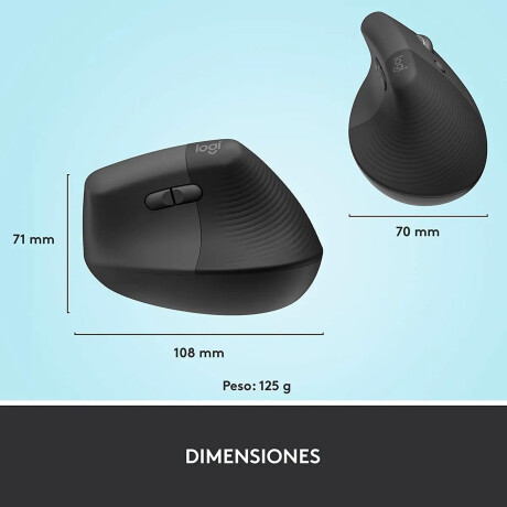 Mouse Logitech Lift Vertical Inalámbrico/Bluetooth Negro