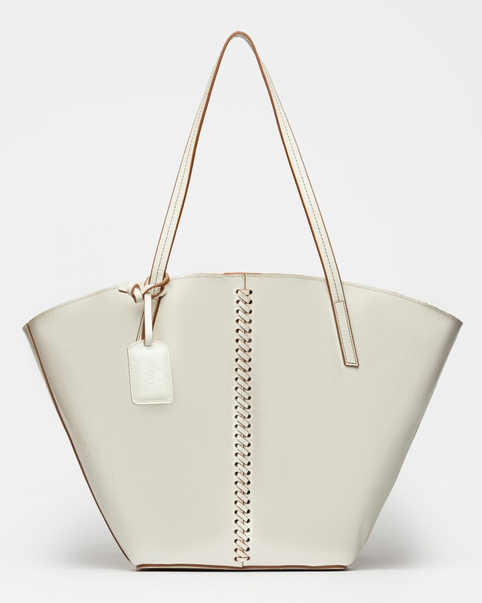 Shopper Neo Craft en cuero charol - Natural 