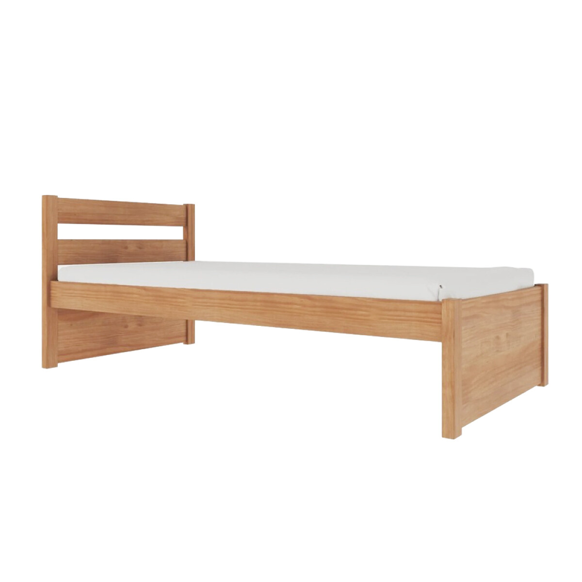 Cama 1 plaza - Unique - Marron 
