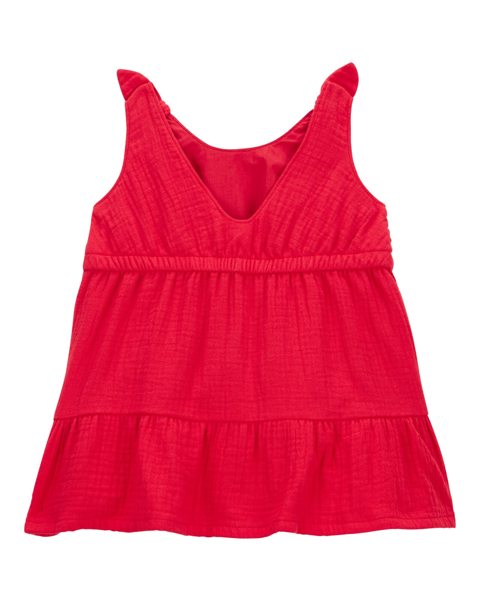 Vestido de algodón, con lazos, rojo Sin color