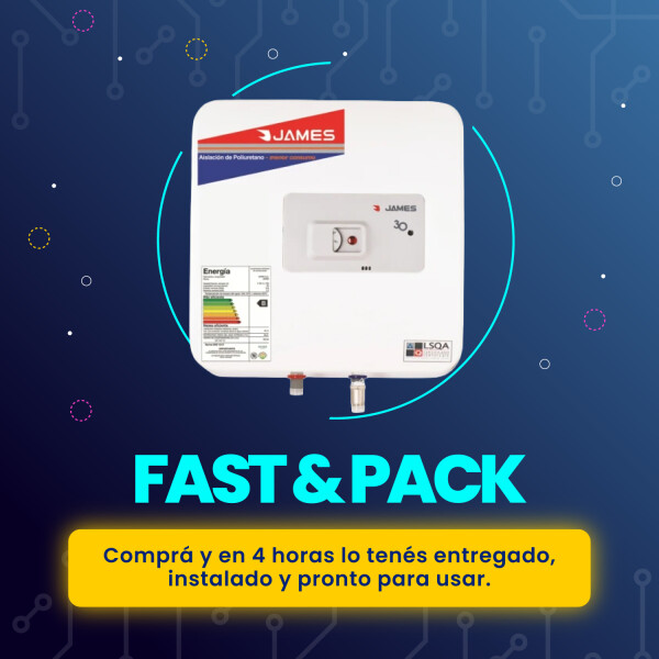 Pack Calefón James 30L prisma de Acero + Instalación Pack Calefón James 30L prisma de Acero + Instalación