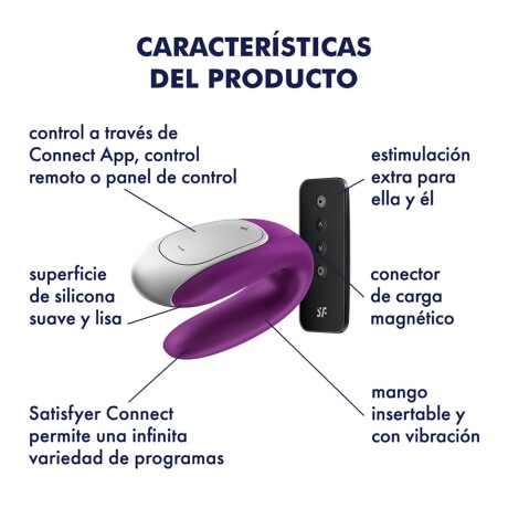Satisfyer Double Fun Partner Vibrador Bluetooth Violeta