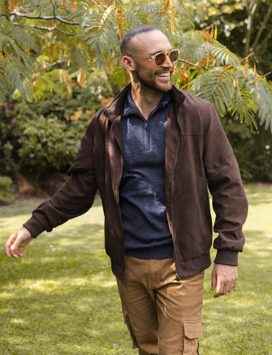 Campera suede Rune habano
