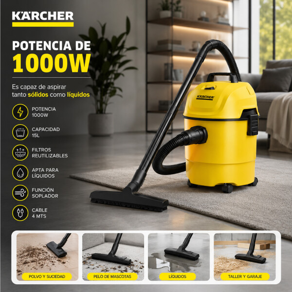 Combo Aspiradora Karcher + Hidrolavadora Compacta Karche PK HIDROLAVADORA KARCHER + ASPIRADORA K