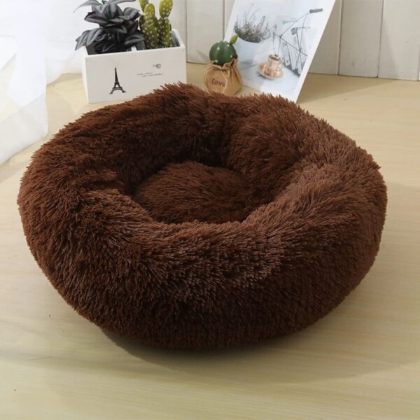 Cucha Cama Colchon Puff Plush Mascota Antiestress 60cm Color Variante MARRON