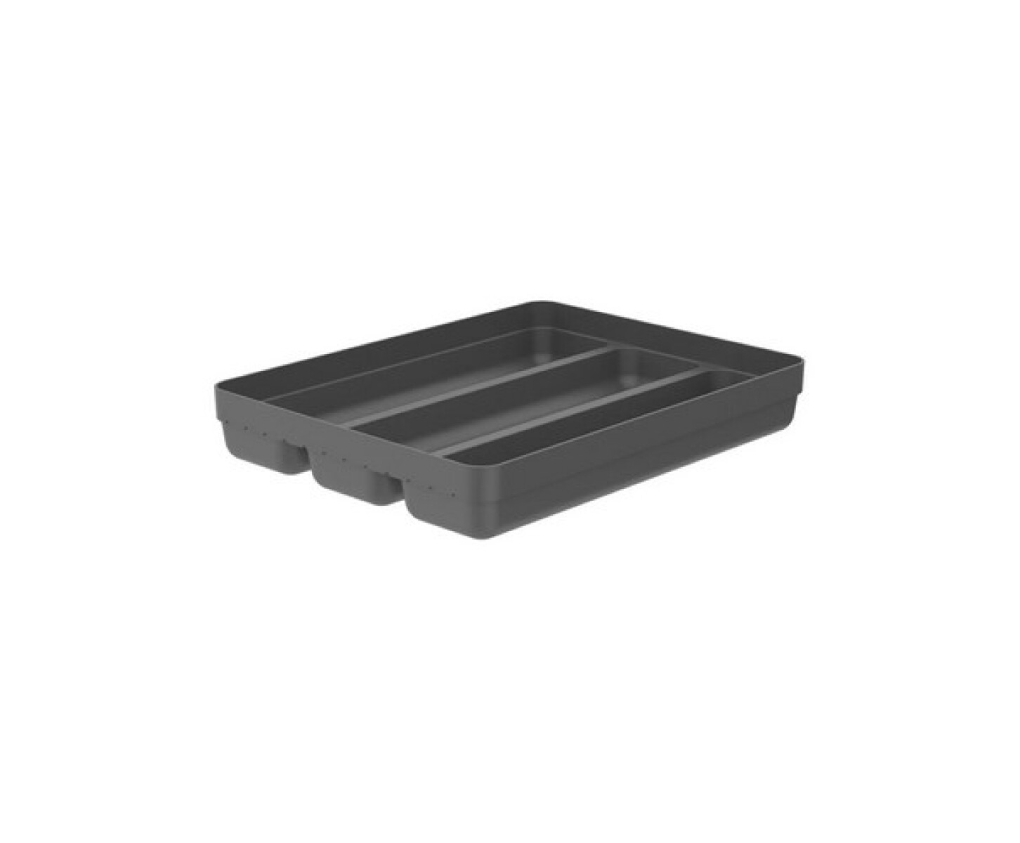 OL700 - Cubiertera Organizador Cubiertos Para Cajon 3 Divisiones Gris Oscuro Ou 