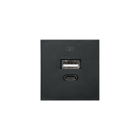 Módulo cargador USB A+ C 3A 1 Presta negro C51535N