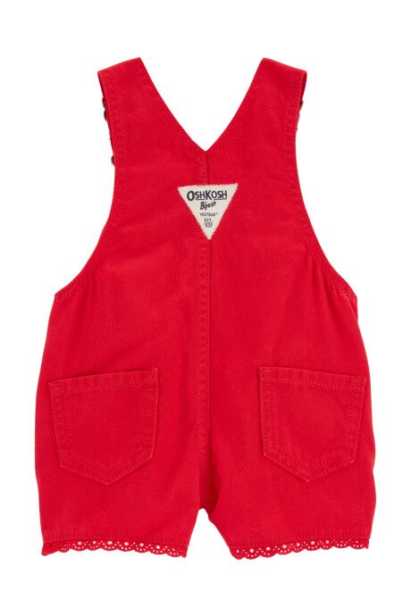 Enterito corto de sarga, ribete con ojales, rojo Sin color