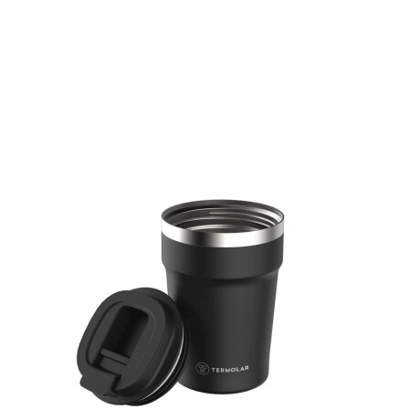 VASO TERMICO TERMOLAR NEGRO ACERO 380ML C/TAPA VASO TERMICO TERMOLAR NEGRO ACERO 380ML C/TAPA