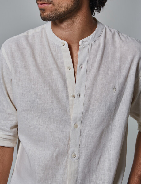 Camisa m/c lino lisa arena