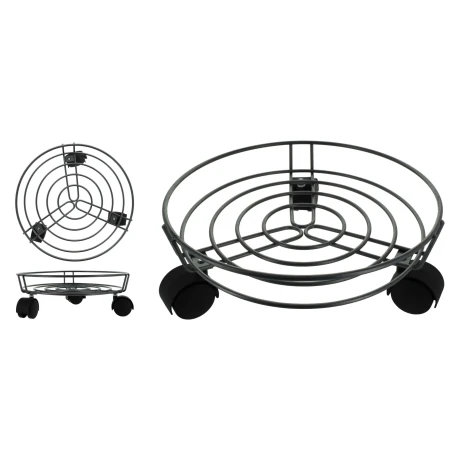 SOPORTE P/GARRAFA METAL C/RUEDAS 32X10CM KD-3515-32 SOPORTE P/GARRAFA METAL C/RUEDAS 32X10CM KD-3515-32