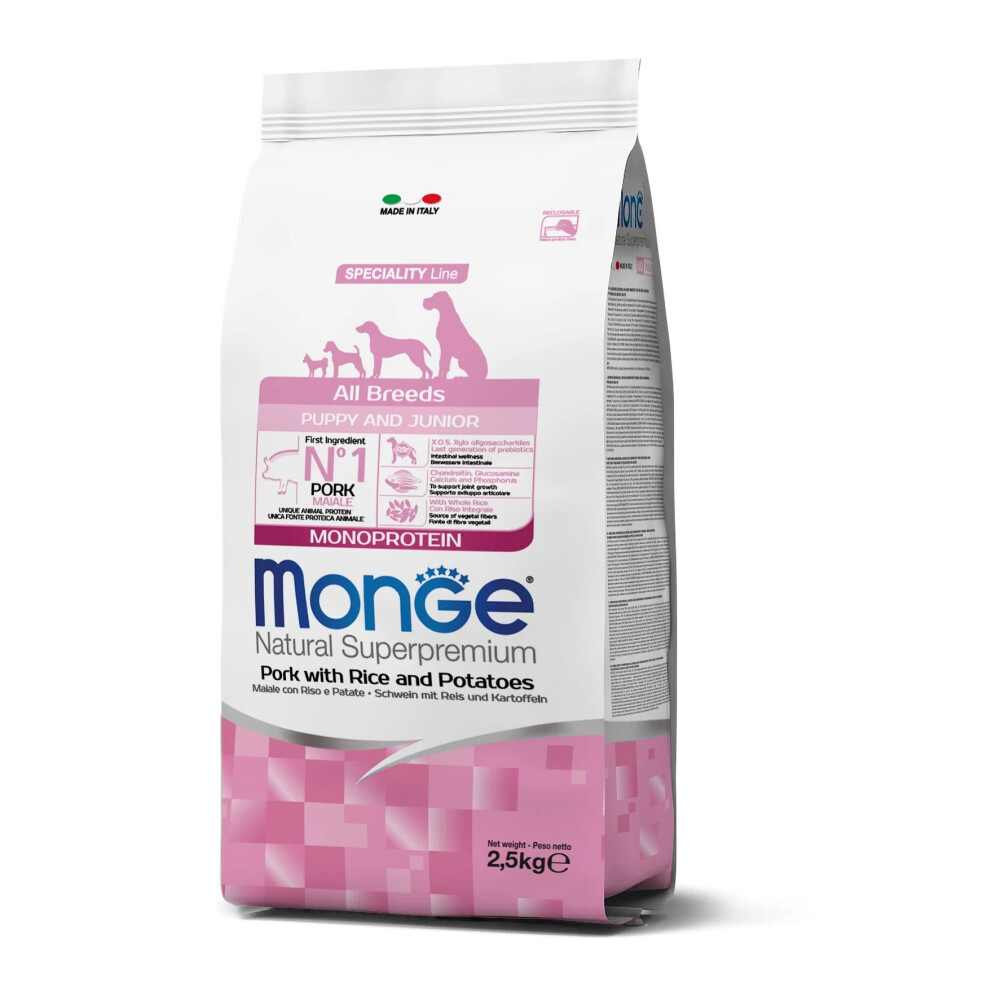 MONGE MONOPROTEÍNA ALL BREEDS PUPPY PORK 2.5 KG MONGE MONOPROTEÍNA ALL BREEDS PUPPY PORK 2.5 KG