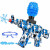 Pistola Hidrogel Ametralladora Luz Sonido Humo Recargable Color Azul