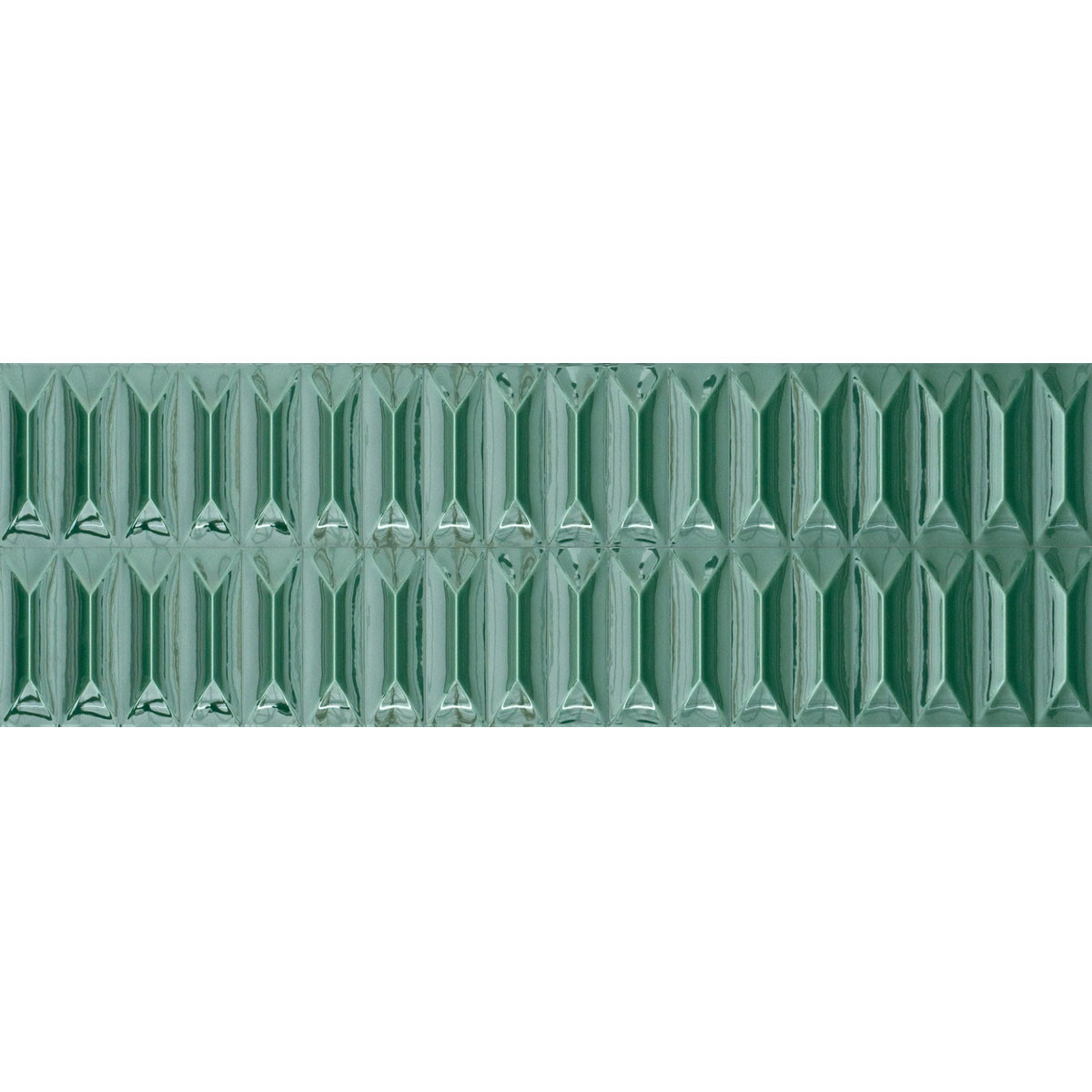Ceramica Para Pared 30X90 Verde Brillo Decorada Ragno 